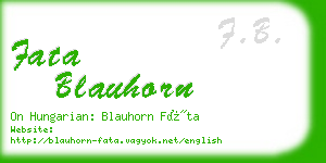 fata blauhorn business card